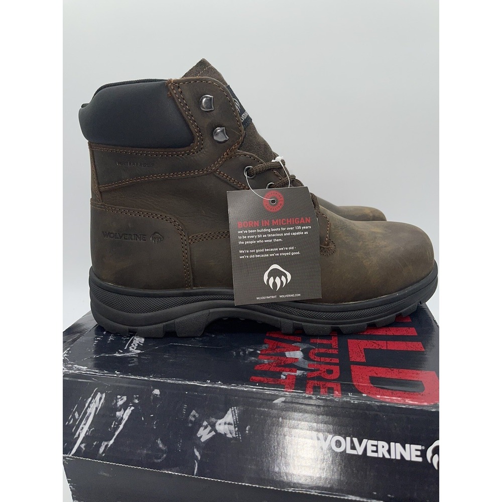 TRIED ON MEN'S WOLVERINE W231123 Carlsbad 6" BROWN BOOTS 12EW STEEL TOE - Picture 4 of 9
